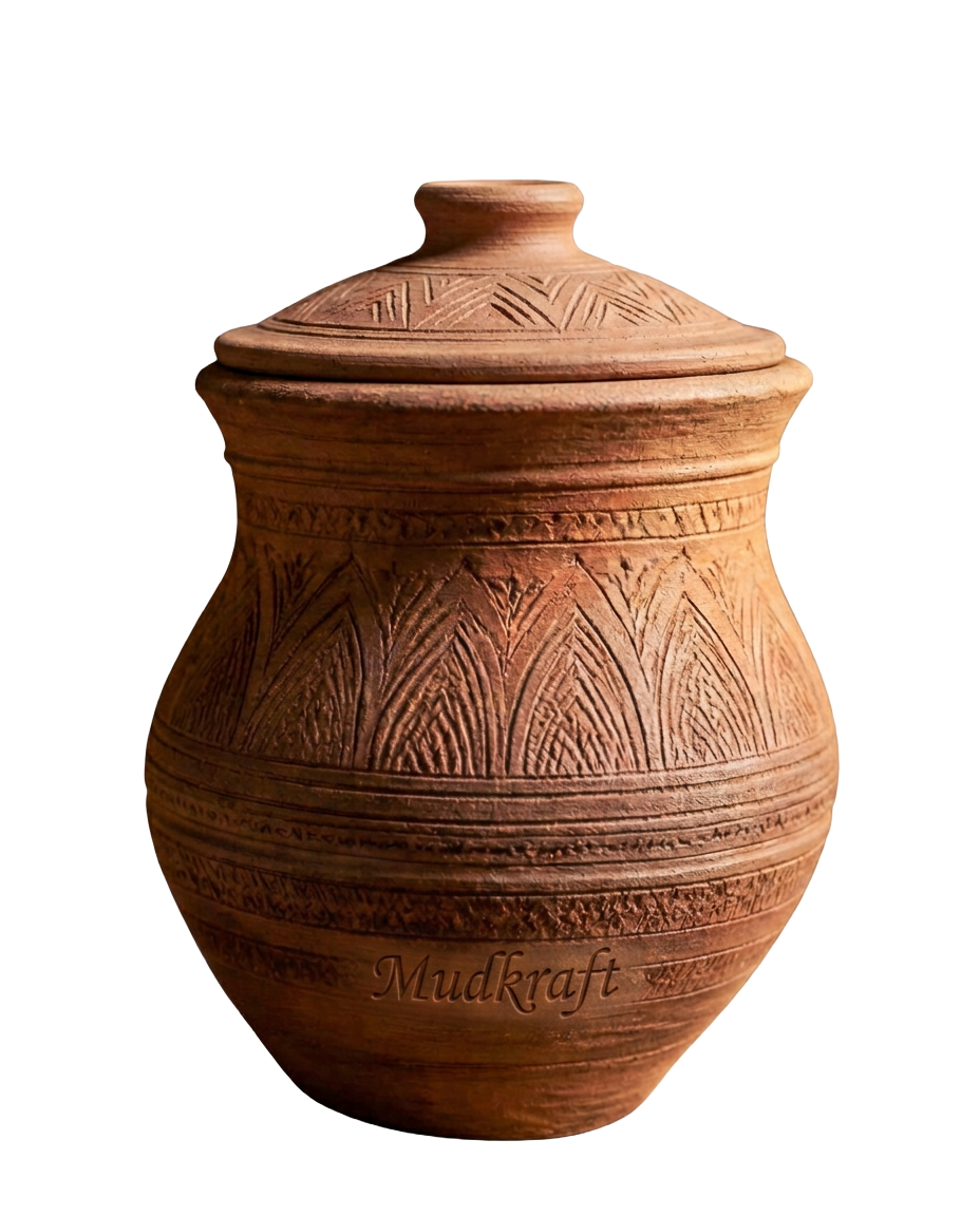 Handcrafted terracotta clay pot
